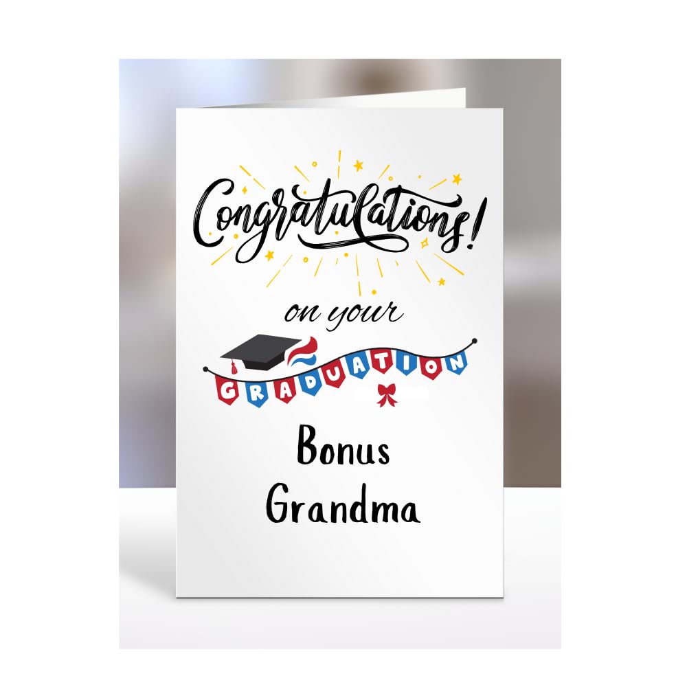 Congratulations on your graduation Bonus Grandma card present, gifts for men, women, female, male, A5-130_28