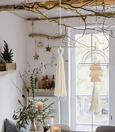 Macrame Wall Hanging Boho Wall Decor Gold Metal Wall Art Boho Tassel Home Wall Pediments 2 Pcs #TOP2