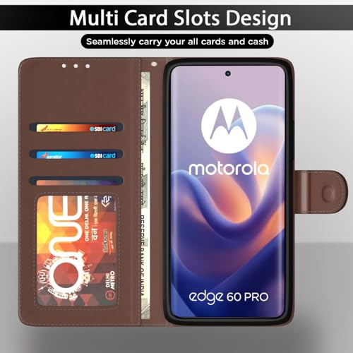 Image of Amazon basics Flip Cover for Samsung Galaxy M56 5G Leather Finish | Wallet Stand and Shock Proof | Inside TPU with Card Pockets | Complete Protection Flip Case(Coffee)
