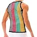 VEZLEQ Men's Rasta String Mesh Vest Fishnet Fitted 100% Cotton Sleeveless Muscle Tank Top - Black Piping | Medium