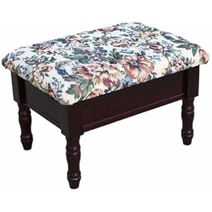 Frenchi Furniture Foot Stool, 13.2"D x 17.84"W x 5.12"H, Cherry Frenchi Furniture Foot Stool 132D x 1784W x 512H Cherry