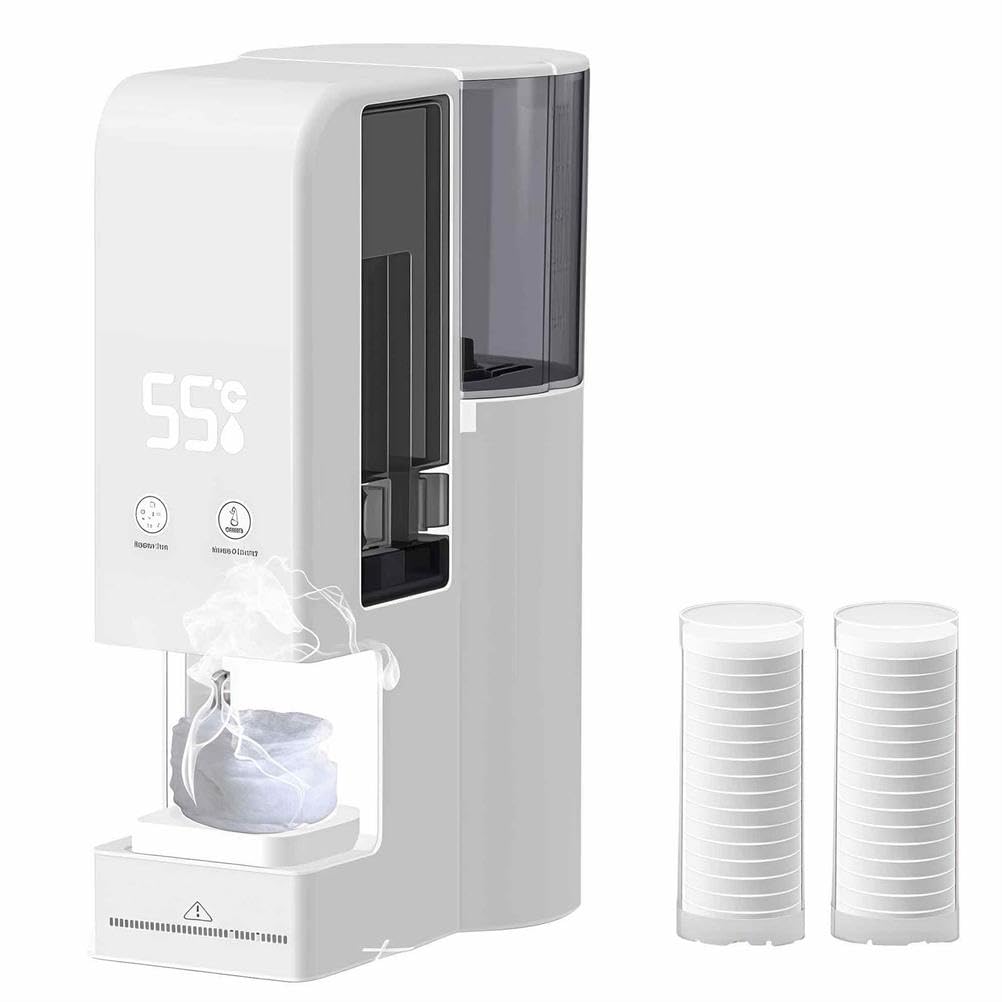 Handtuchheizmaschine, 5 Sekunden Aufheizen, konstante 55 °C Temperatur, Einweg-Handtuchwärmer für Zuhause, Salon, Spa, Gesicht und Reinigung, automatisch komprimierte Handtücher