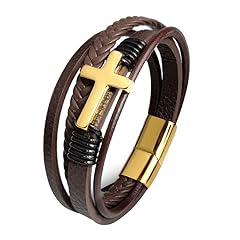 Brown Leather Gold Cross