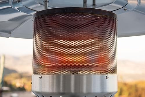 Nexgrill Sundara 92\" H Bronze Patio Heater, 48,000BTUs, 2 Wheels, Electronic Ignition, EZ Lift Tank Access Cylinder, Control Knob, Outdoor Heaters for Patios, Gardens, and Backyards, Bronze, 920-01002