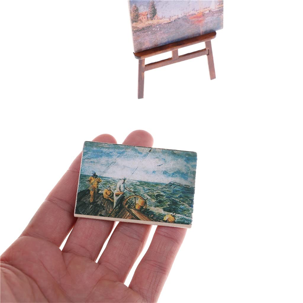 Juego de Caballete para Artista y 2 Pinturas de Madera, Mini Caballete para Artista, Tarjetero de Mesa de Madera para Boda, Soporte de exhibición, decoración