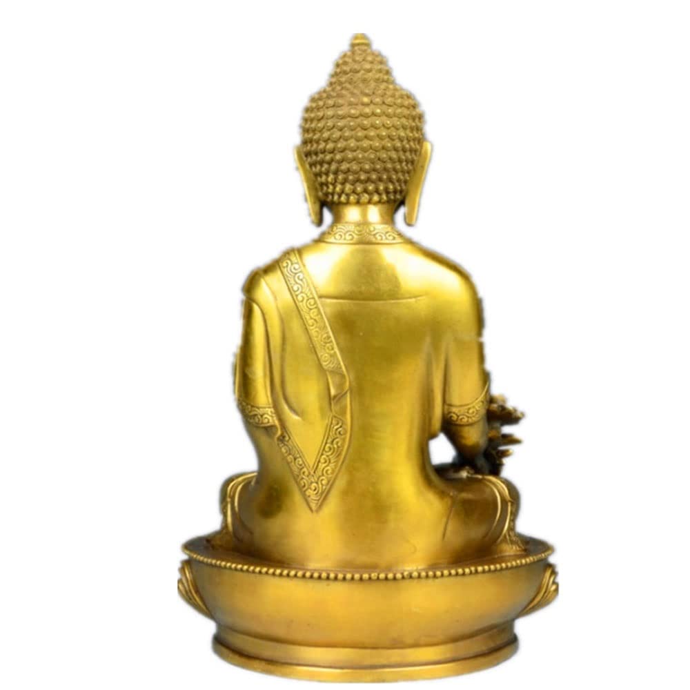 Decoración Familiar Buda Estatua Temple Buddhist Bless Bless Familia Protección Protección Riqueza Eficacia Protección Farmacéutico Buda La Medicina Buda Estatua (Color : Gold)