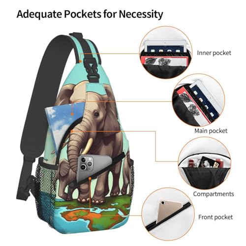 Bolso cruzado Elephants para hombre y mujer miniatura 4