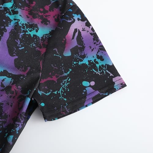 Girl's Ink Splatter Printed Crop Tops Tee Vintage Short Sleeve Crewneck T Shirt Fashion Shirts Tee4