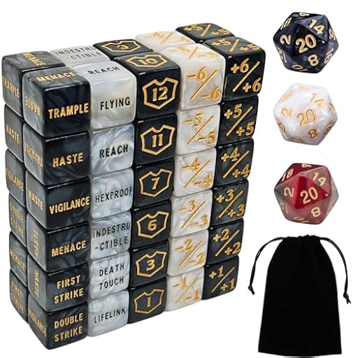 63 PCS MTG Counter Dados Set - AbilityKeyword Counters, -1/+1 Life Counter, Shield Life Dados, Creature Stat Buffs, Marble Colour D6 Cube, for MTG, Juegos de Cartas | Ya disponible en tu tienda friki favorita! En mundofriki.es! 63 PCS MTG Counter Dados Set - AbilityKeyword Counters, -1/+1 Life Counter, Shield Life Dados, Creature Stat Buffs, Marble Colour D6 Cube, for MTG, Juegos de Cartas | Ya disponible en tu tienda friki favorita! En mundofriki.es!
