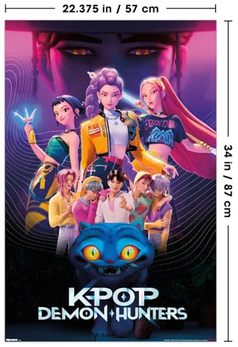 Image of Netflix KPop Demon Hunters (2025) - Group Wall Poster, 34L inch x 22.4W inch, Poster & Clip Bundle