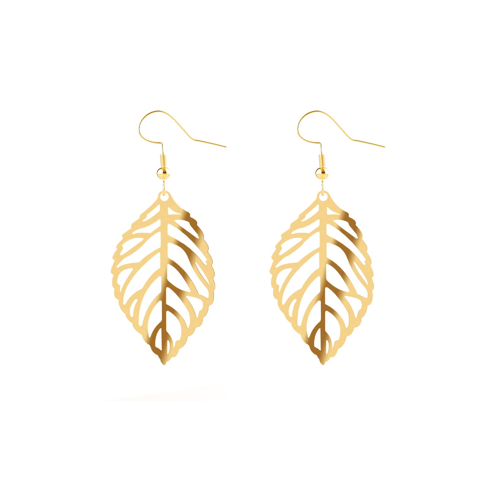 Metal Stud Earrings Simple Fashion--A Pair of Leaf Stud Earrings Minimalist Series Women's Small Stud Earrings for Girls Elegant Lady Stud Earrings