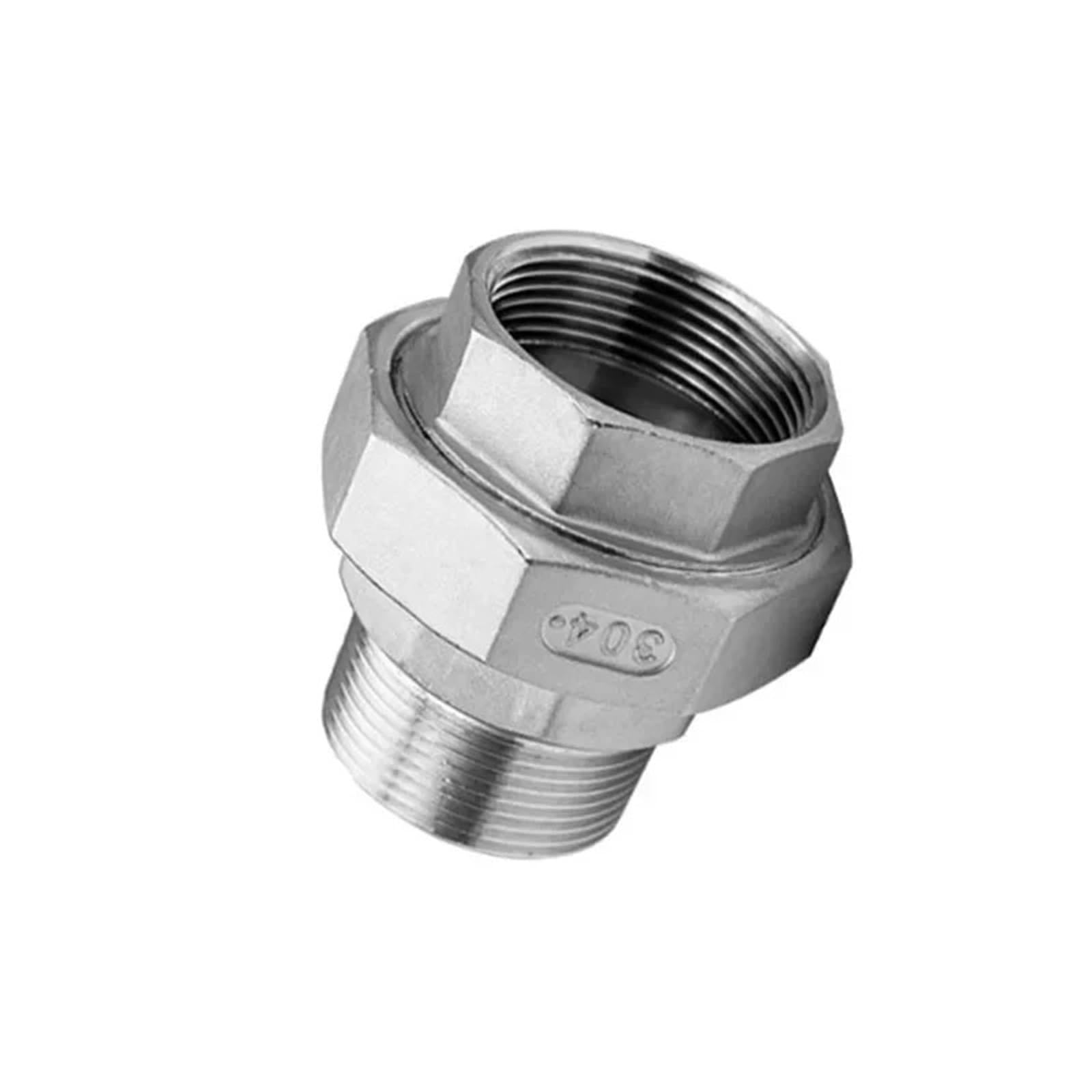 2" BSPP Female Thread 304 316 Stainless Steel Union Pipe Fitting Connector Coupler(316SS Female-Male)