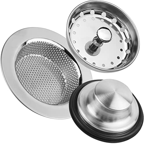 Set de 3 filtros y tapones para fregadero de acero inoxidable