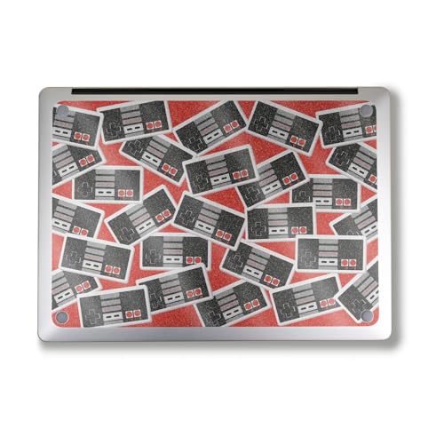 Image of Glossy Glitter Laptop Skin Compatible with Alienware M18 R2 (2024) - Retro Controllers 3 - Premium 3M Vinyl Protective Wrap Decal Cover - Easy to Apply | Crafted in The USA by MightySkins