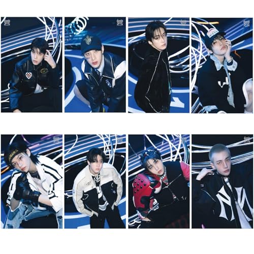 8PCS STRAY-KIDS Posters,STRAY-KIDS Poster Wall Painting Postable Photos for Birthday Party Home Decoration(Green)