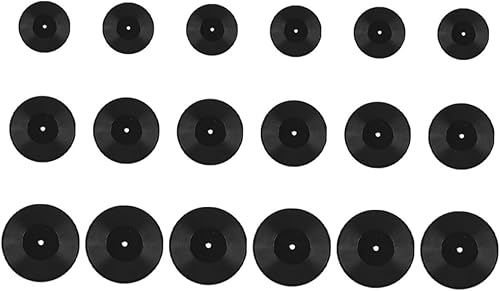 18 discos de vinilo en miniatura para decoración de casa de muñecas, modelos de discos de vinilo vintage para suministros de mini casa y decoración