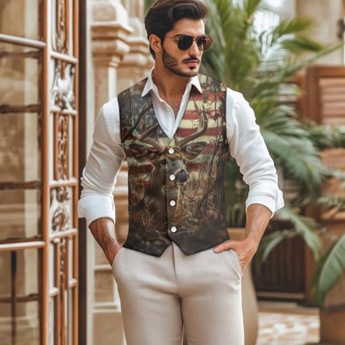 DISNIMO Men's Formal Suit Vest Slim Fit Casual Business Dress Waistcoat Vest Big and Tall2