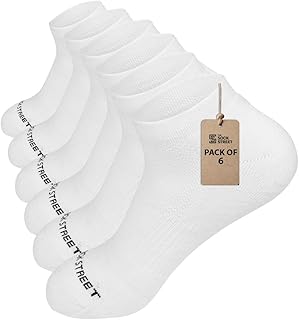 The Sock Street | Sports Ankle Socks for Men Combo Pack | Terry Cushioned Low Cut | Cotton | Gym, Running & Athletic | Odo... Price In India