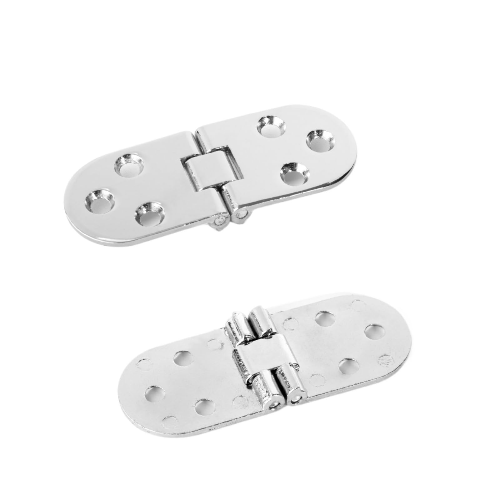 Wsqhao Silver 4Pcs 180 Degree Foldable Flap Screw-On Hinges Folding Table Cabinet Door Rounded Corner Hinge For Door(Silver)