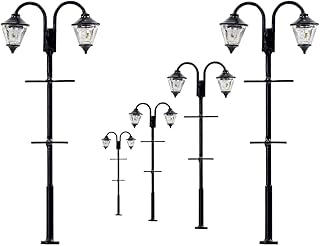 LYM59 5pcs Model Railway Street Lgiht Lamppost Lamp HO Scale 65mm or 2.56inch Two-Heads LEDs