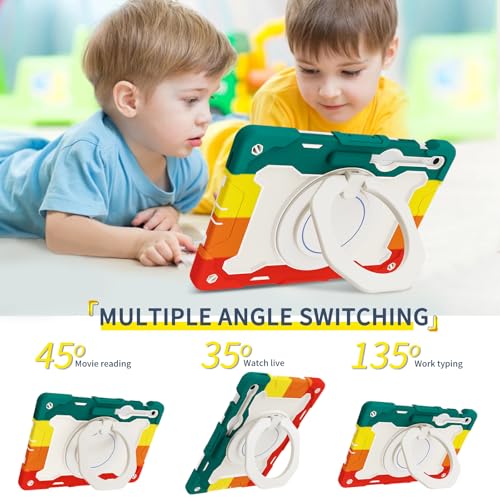 Funda Samsung Galaxy Tab S10 FE Plus con soporte giratorio de 360 grados y correa 3