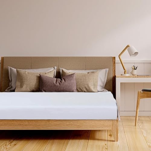DTEX HOMES Single Fitted Bed Sheets Deep Pocket Single Bed 30 cm 12 Inch Deep - 100% Pure Egyptian Cotton 800 Thread count Sateen Super Soft Hotel Quality Bedding, Single - White