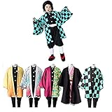 鬼滅の刃 子供服 子供用 竈門 冨? ?勇 (とみおか ぎゆう) 子供コスプレ衣装 キッズ kids cosplay 誕生日 プレゼント コスプレ服 文化祭 ハロウイーン パーティー 変装 仮装 子供用 こどもの日 (120,炭治郎)