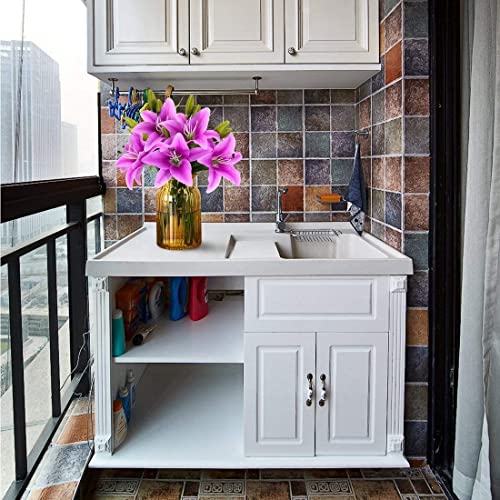 Rerxn Artificial Tiger Lily Latex Real Touch Flower Home Wedding Party Decor,Pack Of 5 (Purple) #TOP3