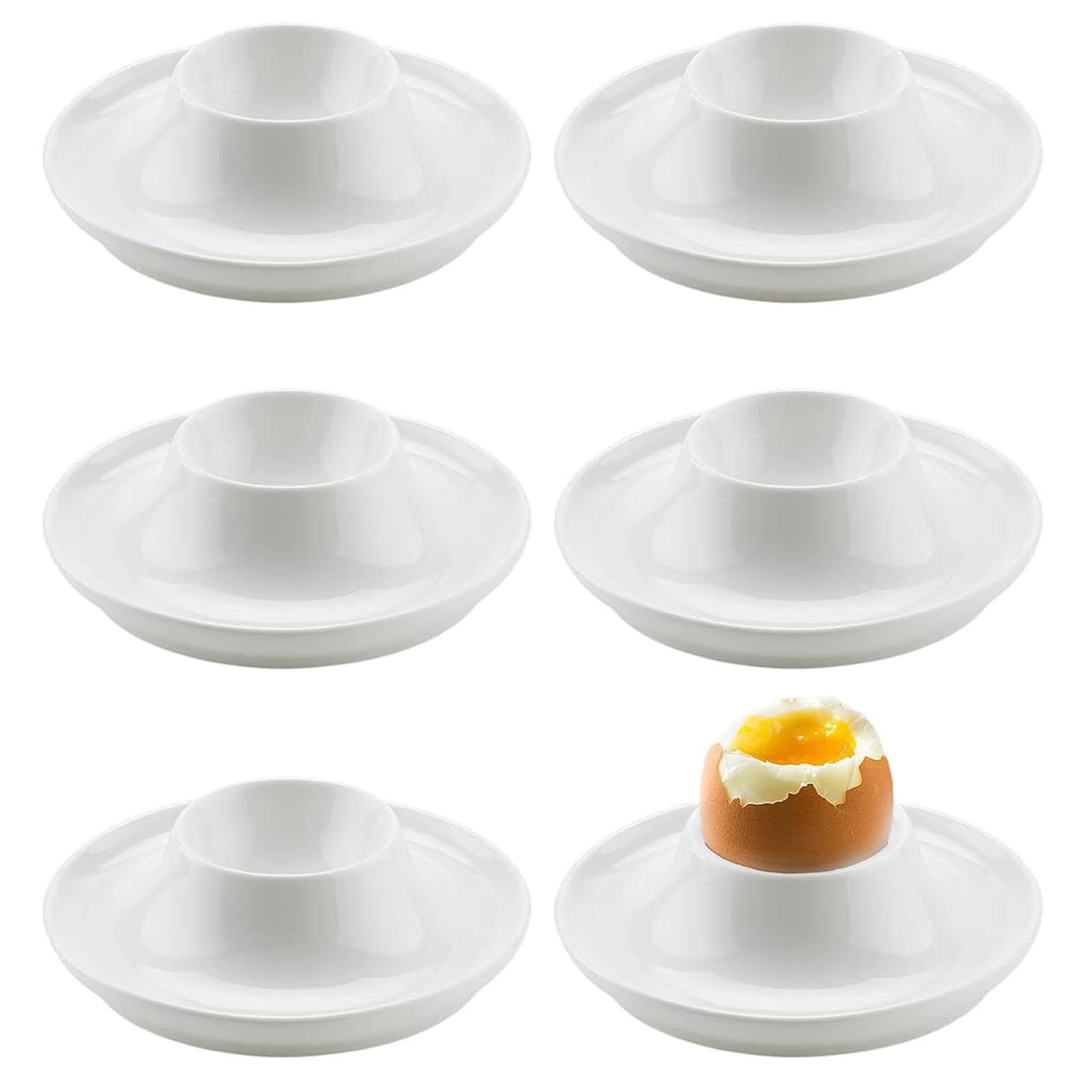 Hueveras de cerámica blanca Umllpet para desayunos perfectos en el comedor o de camping