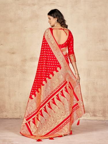 Image of Mehrang Women's Pure Kanjivaram Silk Saree Banarasi Silk Wedding Sarees for Women with Blouse Piece