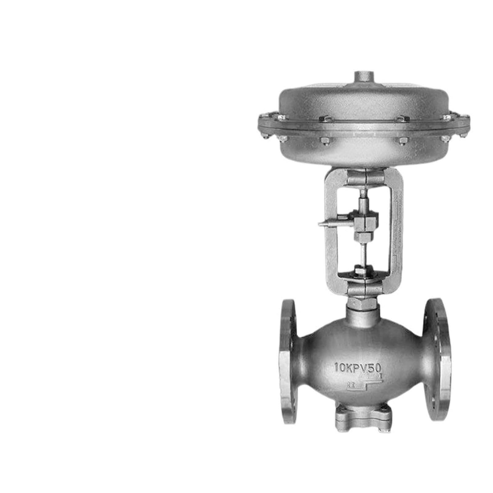 Stainless Steel Pneumatic Control Valve Double Cylinder Three-Way Single Seat Steam Temperature Control Diaphragm Regulating Valve for Printing and Dyeing