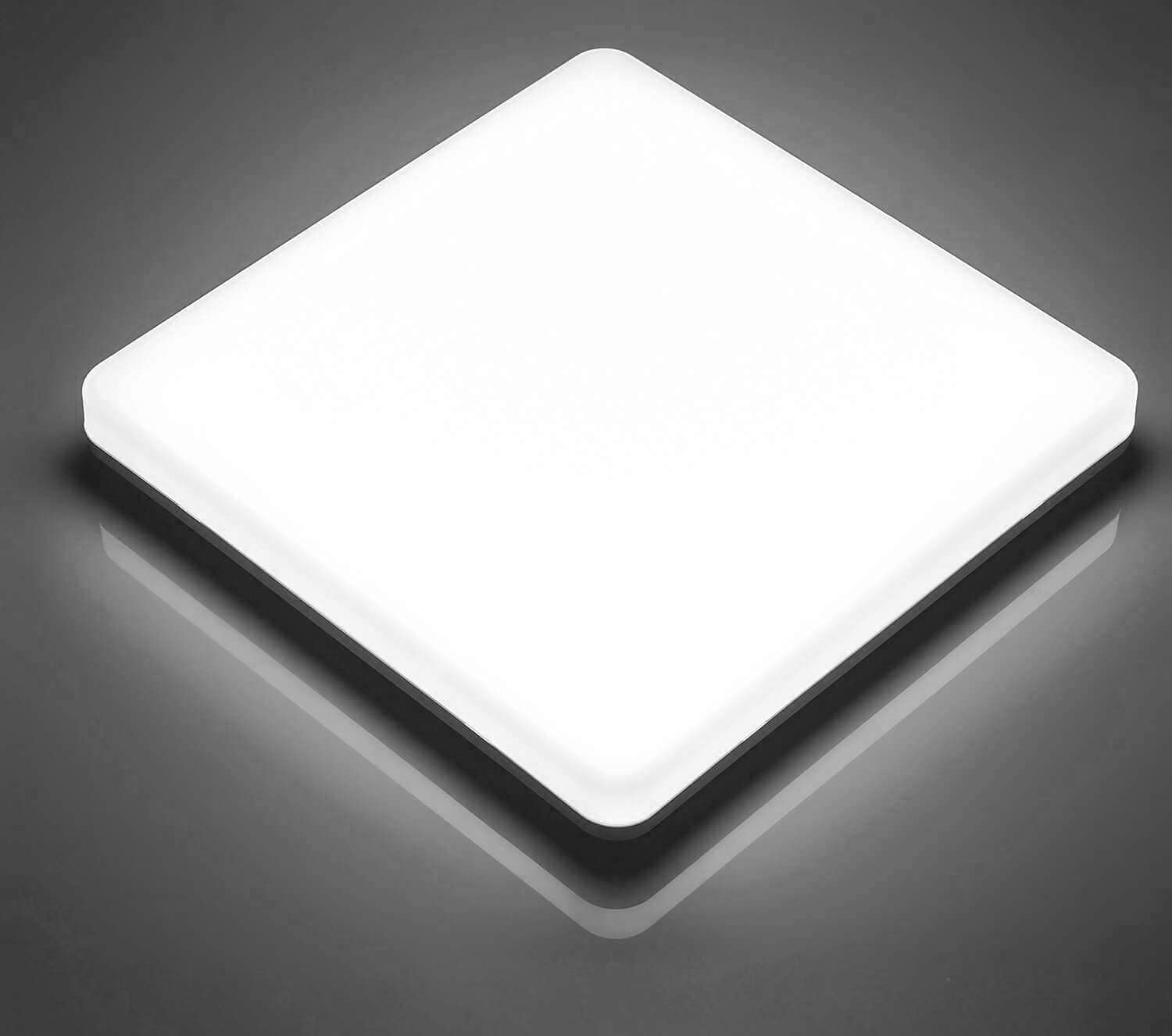 TGTGHEE 24W LED Ceiling Light Flush Mount 11'' Square LED Ceiling Light for Kitchen, Bedroom, Bathroom, Hallway, Stairwell, Ra83, IP65 Waterproof, 2200lm 5000K Daylight White, Equivalent to 200W