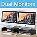FITUEYES 2 Pack Supporto per Monitor in Legno Computer Portatile Riser Nero 42.5x23.5x10cm DT104202WB