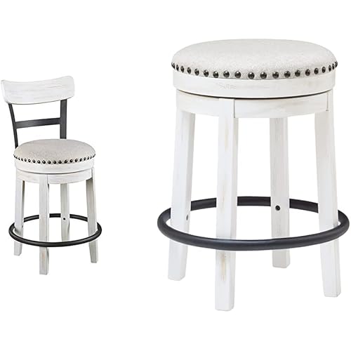 Signature Design by Ashley Valebeck Barstools, White/Black