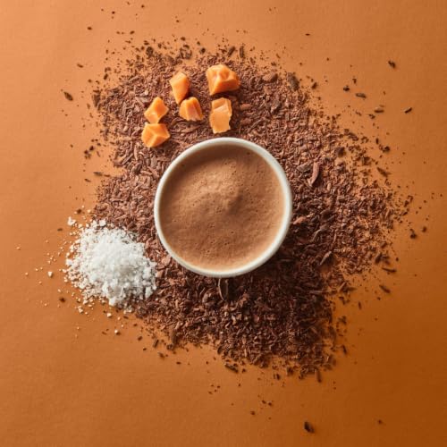 Image of Hotel Chocolat Hot Chocolate Mix - Salted Caramel Drinking Chocolate with Real Chocolate Flakes, 10 Servings, Gourmet Cocoa