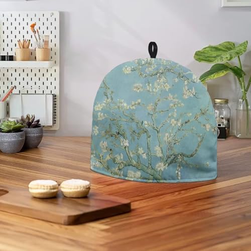 Image of Apricot Blossom Print Tea Cozy Creative Insulated Tea Cosy Extra Thick Home Kitchen Decoration Creative Gifts Dust Teapot Cover Kitchen Accessories for Travel