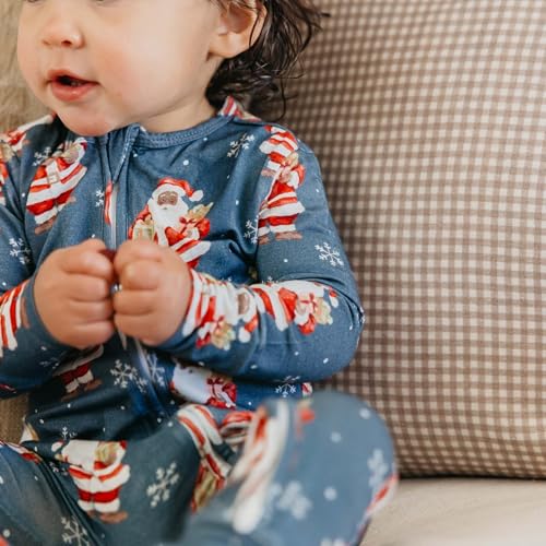 Image of Copper Pearl Zip-Up Footie Baby Pajamas - Soft Newborn Onesies for Boys & Girls, Tag-Free with Two-Way Zipper Baby Sleepers for Newborn - 24 Months, Santa Claus