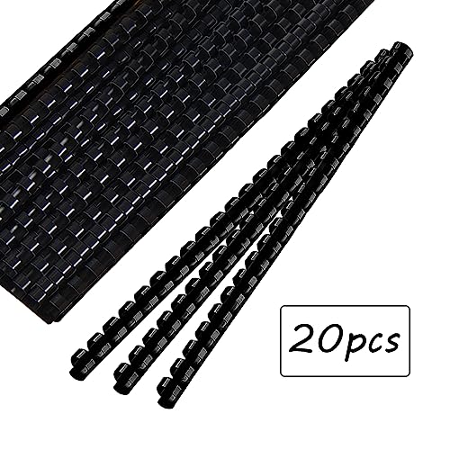 Hazrcvr Spiralbindung 20 Stück Plastikbinderücken 14 mm Kunststoff Spiralbindung Spiralbindegerät Bindekämme aus Kunststoff Binderücken Plastikbindeset Binderücken für Plastikbindung 21 Ringe