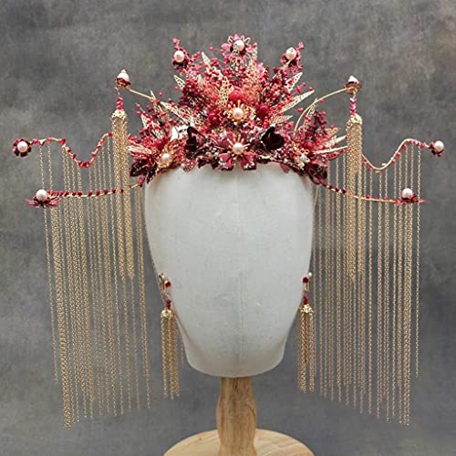 Parure cheveux mariage phénix rouge résolvant le manque de volume des chignons