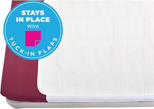 NOVA Cubrecolchón impermeable reutilizable con capa superior suave 100% algodón, lavable para incontinencia, protector de cama y sábana con solapas