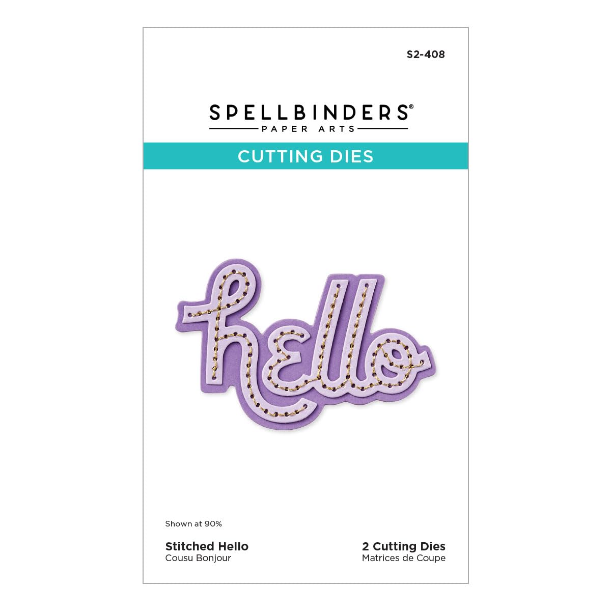 Spellbinders Metal S2-408 Stitched Hello Etched Dies From The Out And About Collection
