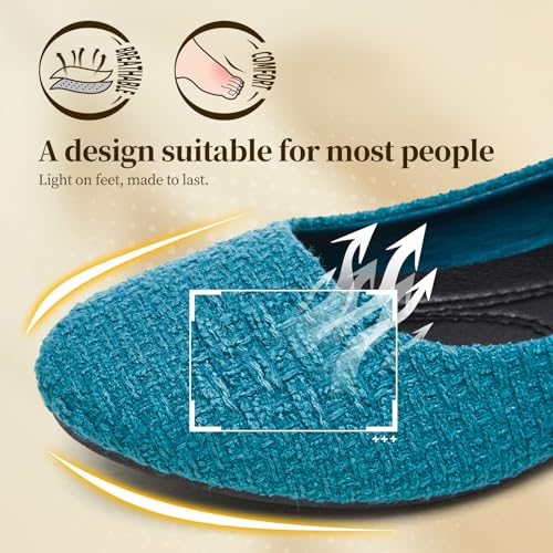 Image of Women's Ballet Flats Shoes Dress Slip on Shoes | PU Leather Teacher Business Casual Loafers Non Slip Low Heel Dressy