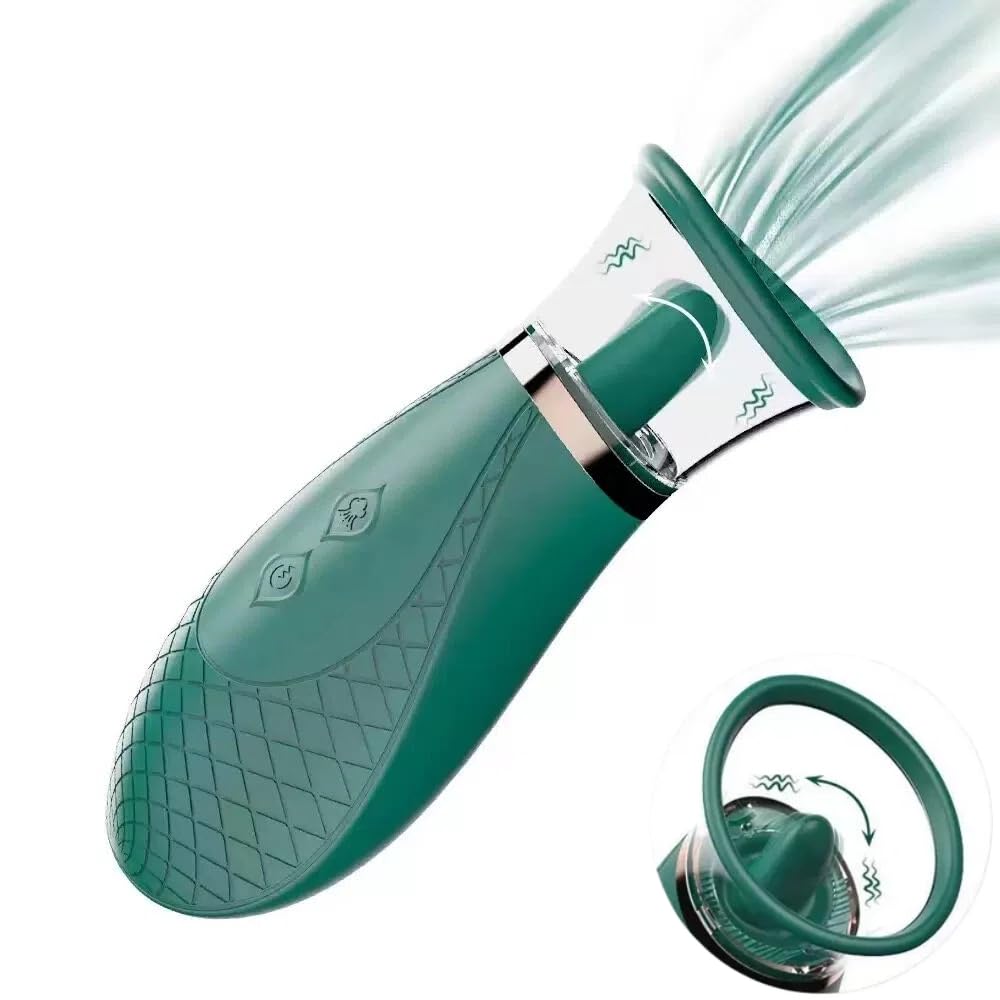 Juguetes Xeso para Mujer 2026 3X Suction & 9X Vibration Mode, Sucking Viboators Toys for Wemon- Green RY12J