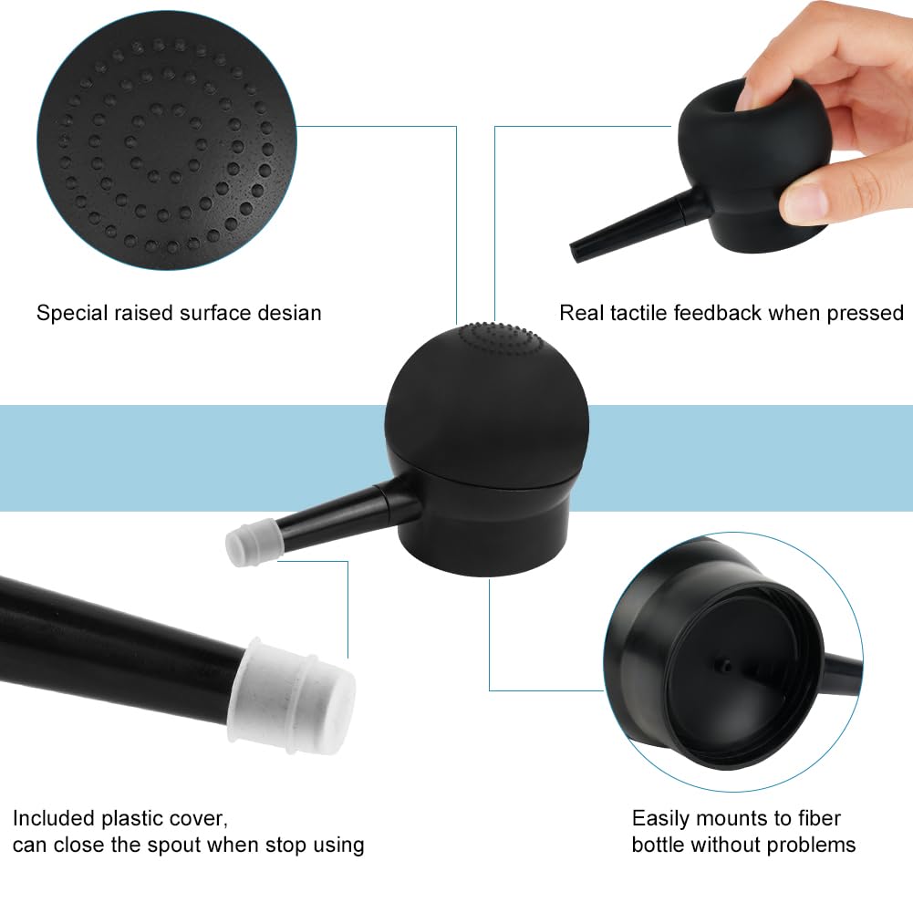 Fibres Capillaires avec Applicateur en Spray, Professionnelle Poudre Spray, Poudre de Cheveux de Qualité Professionnelle pour Hommes et Femmes, Densifier Racines(Noir)
