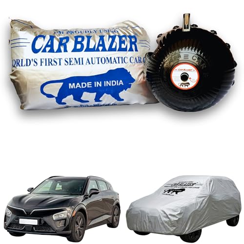 Image of CARBLAZER Portable & Semi-Automatic Full Body Car Cover: Heavy Duty Device | Anti-Theft | Dust & Scratch Proof | Water & Wind Resistant | Custom Fit | UV & Heat Protection Compatible for VINFAST VF7