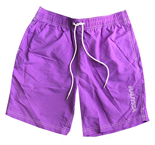 Nautica Mens Quick-Dry Logo Swim Trunk Shorts (XX-Large, Lilac)