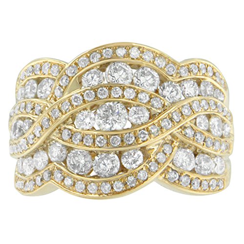 Original Classics 10K Yellow Gold Round Cut Diamond Ring (2.00 Cttw, H-I Color, I1-I2 Clarity) - Size 8