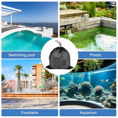 2 Stück Pumpenfilter-Netzbeutel, 45 x 45 CM Pumpennetzbeutel, Teichpumpe Filterbeutel, Filterbeutel Aquarium,Filtertasche mit Kordelzug, Pumpen-Barriere Tasche, für Wasserteichfilter im Freien