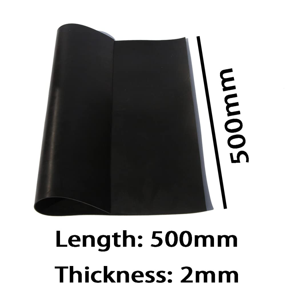 Lastra in Gomma Siliconica Nero Guarnizione Resistente alle Alte Temperature Utilizzata,Lunghezza 500mm Larghezza 500mm Spessore da 1mm a 10mm,500mmx500mmx2mm