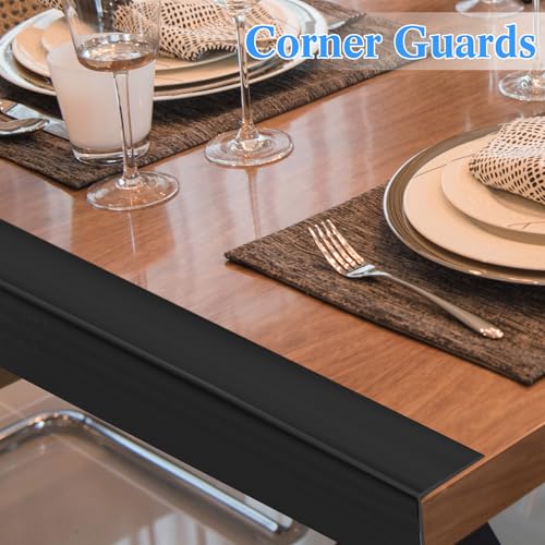 Image of Sasylvia 10 Pcs Wall Corner Protector Guards, Vinyl 3 /4 x 48 Inches Corner Trim Molding, Avoid Scratching Scuffs, Ease Install and Cleaning for Door Countertop Furniture Cabinet Protection, Black